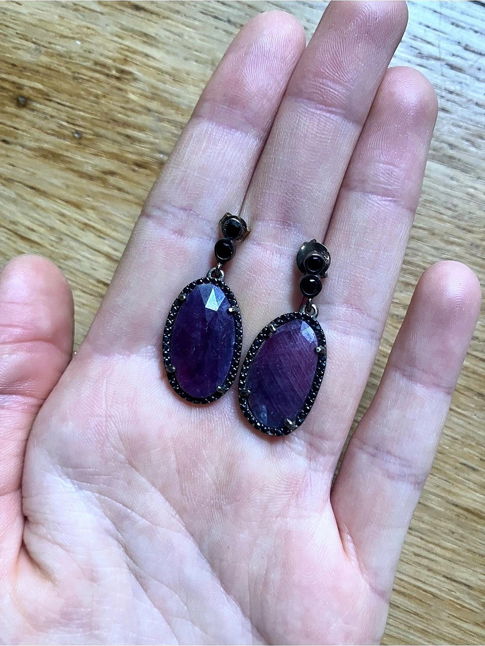 Vintage Purple Drop Earrings